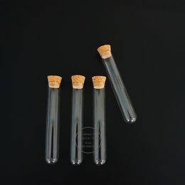 12pcs / lot tubes à essai en verre transparent en forme U avec bouchon de liège pour les types de laboratoires / écoles Longueur de verre 75/100/150/180 mm
