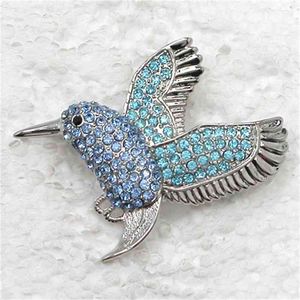 12 stks / partij Hale Mode Broche Strass Hummingbird Pin Broches Apparel Accessoires in 11 kleuren C101330