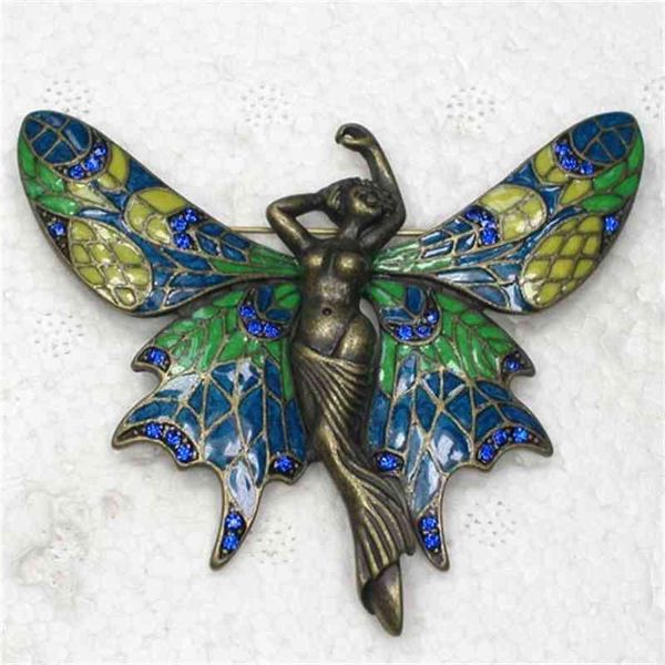 12 unids/lote broches de Pin de Ángel de hada de mariposa de esmalte de diamantes de imitación completos C101877