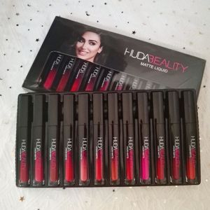 Hud @ 12pcs Juego de lápiz labial líquido mate Brillo de labios a prueba de agua Brillo de labios Colorete nutritivo a levre Maquillage Kit