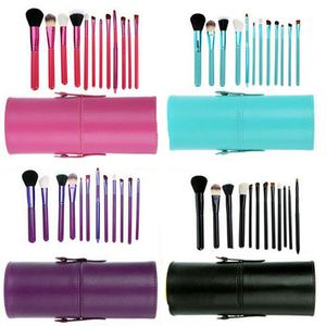 12 pièces pinceaux de maquillage ensemble pinceaux de maquillage professionnels cosmétiques avec porte-gobelet à cylindre