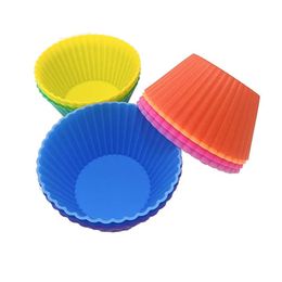 12 stks mini ronde vorm siliconen muffin cupcake mallen bakware maker schimmellade bakken hete keuken bakgereedschap bakgereedschap