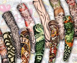 12 stks Mix Elastische Fake Tijdelijke Tattoo Mouw 3d Art Designs Body Arm Been Kousen Tatoo Cool Mannen Vrouwen 2017 New8768191