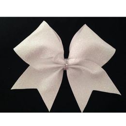 12 stks Nieuwe grote glitter 7,5 -inch Cheer Hair Bows voor cheerleading tienermeisjes college sport glitter kleurrijk goud