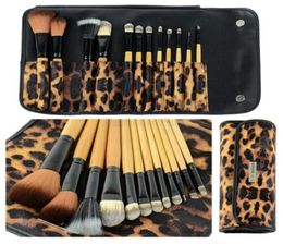 12pcs professionele cosmetische make -upborstels set wenkbrauw potlood luipaard tas kit de pincel maquiaGem make -up pinceis maquillaje d185008667
