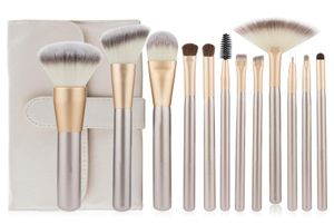 12pcs Broussages de maquillage professionnel Set Champagne Gold Blush Powder Foundation Foundation Make Up Brush Brushadow Brosses Cosmetics Beauty Tool1526799