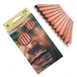 12st professionele zachte pastel potloden houten huid tint pastel gekleurd potlood 201102