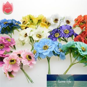 12 pièces réaliste soie cerise fleurs artificielles Bouquet pour mariage décoration de la maison bricolage Scrapbooking couronne artisanat Flowers1