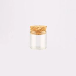 12pcs / set 30 * 40 mm bouteilles en verre transparentes Poctes avec bouchon de liège pour message de souhait et stockage d'échantillons