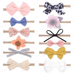 12 pièces/ensemble bébé filles bandeaux mignon lapin oreille nylon bandeau élastique enfants cheveux accessoires bandeaux floraux nouveau-né arc chapeaux pour tout-petits