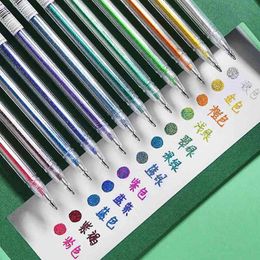 12 unids / set Kawaii Glitter Color Cambiando Flash Marker Gel Pen Lindo Dibujo Pluma Resaltador para Niña Niños Escuela Arte Papelería 210330