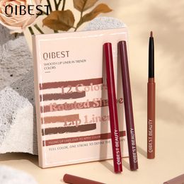 12 pièces/ensemble crayon à lèvres imperméable longue durée rouge à lèvres mat Nude Contour Lipliner crayon rouge à lèvres stylo teinte à lèvres cosmétiques 240129