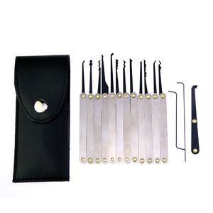 Slotenmaker Levert 12 stks/set Lock picks Gereedschap Verwijderen Sleutel Set Lockpick Opener met lederen tas