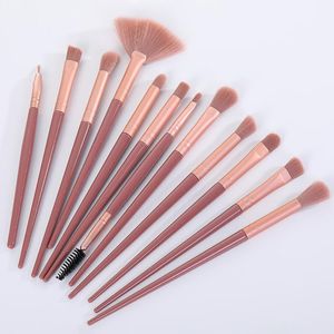 12 unids/set de brochas de maquillaje para mezclar base, sombra de ojos en polvo, ojos, cejas, labios, delineador de ojos, brocha de maquillaje, herramienta cosmética caliente