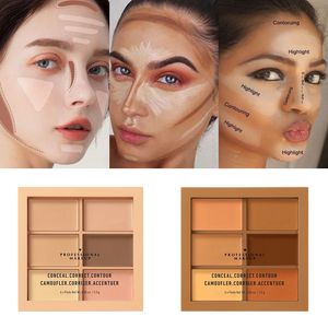 Merk 6 kleuren Eye Concealer Highlighter Corrector Poederpalet Contouring Highlighter Bronzer Face Makeup Powder