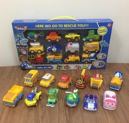 12pcs set Robocar poli Korea Toys Robot Poli Amber Roy Pull Back Auto Toys Anime Action Figure Speelgoed Geschenken voor kinderen Y200919244R7584531