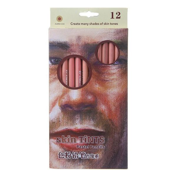 12 Unids / set Lápices de Artista Pastel Suave Crayón Carbón Para Dibujar Suministros de Dibujo de Madera Y200709