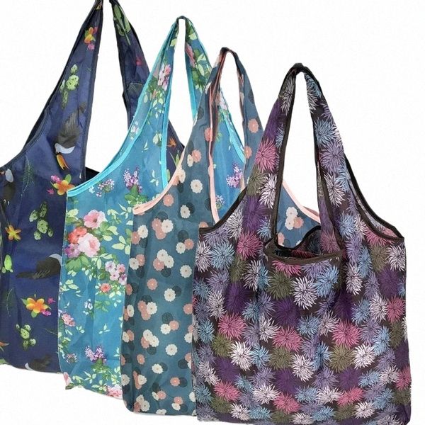 12pcs sac de magasin réutilisable pliable sac à main portable supermarché plage jouets sacs de rangement épaule voyage sac d'épicerie b5x8 #