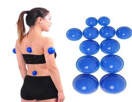 12pcs Silicone Vacuum Pots de tas de tas de massage Poussines de massage Aspiration Anti Cellulite Set Vacuum Bank for Massage Relaxation Health Care2651514