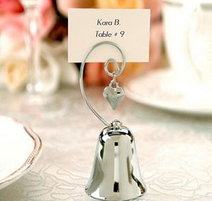 12 pièces argent cloche coeur nom numéro Menu Table Place porte-carte Clip mariage bébé douche fête réception faveur