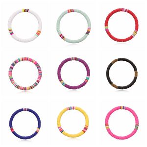 12PCS Zachte Klei Surfer Afrikaanse Kralen Choker Kleurrijke Jelly Armband Elastisch Handgemaakt Boho Lichtgewicht voor Vrouwen Meisjes 6mm Zomer B265l