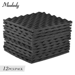 12 pièces mousse d'insonorisation Studio mousses acoustiques panneaux cales 30x30 cm panneau de traitement d'absorption insonorisée pour bureaux studios d'enregistrement