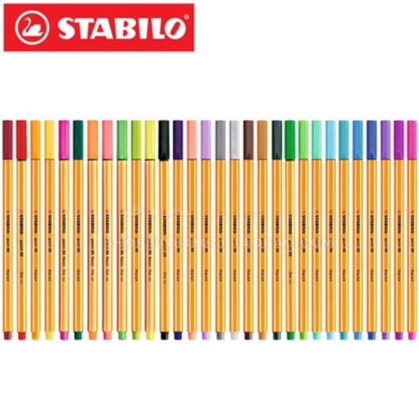 12 Uds Stabilo 88 bolígrafos de fibra de colores bolígrafo de dibujo papelería escolar suministros de oficina rotulador de arte de colores 0,4 bolígrafos de Gel Fineliner 210330