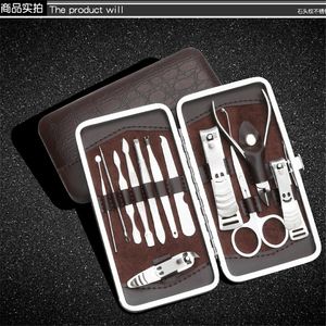 12 stks Rvs Clippers Scissors Nail Manicure Tool Big Nail Clipper Nail Pick Dirt Tool Dode Skin Schop Oorwas Lepel Gift Sets