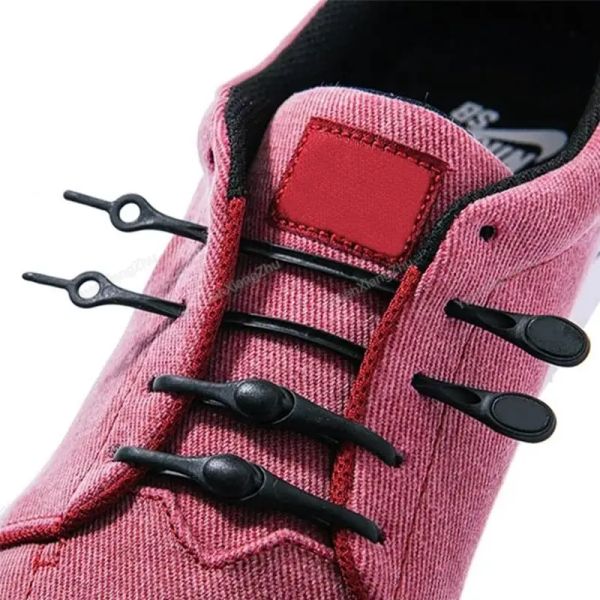 12pcs stretch shoelaces en silicone sans cravate lacets lacets élastiques baskets adultes kids choenais paresseux pour chaussures zapatillas en caoutchouc