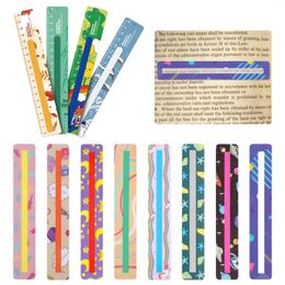 12 pièces étudiant tdah suivi couleurs mélangées dyslexie mettre en évidence bandes de lecture guidées colorées Assistant outil lecteurs adultes enfants