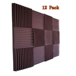 12PCS Studio Akoestisch Schuim Wedge Geluiddichte Panel Geluidsisolatie Spons Opname Studio Ruisonderdrukking 12x12x1 273k