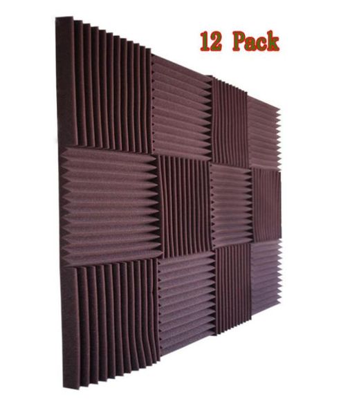 12 Uds. Cuña de espuma acústica para estudio Panel insonorizado esponja de aislamiento acústico estudio de grabación Cancelación de ruido 12x12x1quot3166524