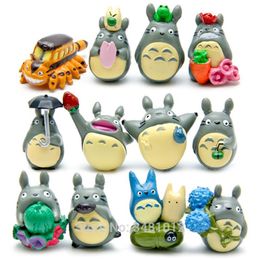 12 stks Studio Ghibli Totoro Mini Hars Actiefiguren Hayao Miyazaki Miniatuur Cake Toppers Beeldjes Poppen Tuindecoratie C0220291M