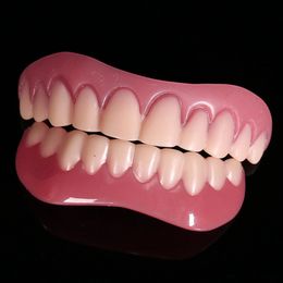 12 piezas de dientes carillas blanqueamiento dentaduras de imitación de dientes de imitación temporal cubierta perfecta sonriente cómodo kit de dentaduras de dentadura 240412
