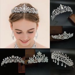 12pcs diadèmes et couronnes accessoires de cheveux de mariage, paillettes strass tête ornements bandeau simulé bijoux coiffes décoratives