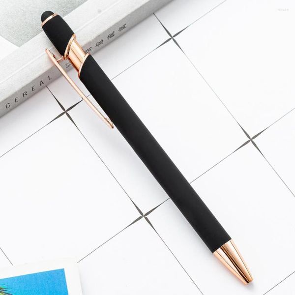 12 pièces utile léger recharge remplaçable encre noire lisse écriture stylos fournitures de bureau presse stylo à bille Gel