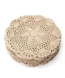 12 pièces Vintage coton tapis rond main crochet dentelle napperons fleur sous-verres Lot ménage Table décoratif artisanat accessoires T20053257348