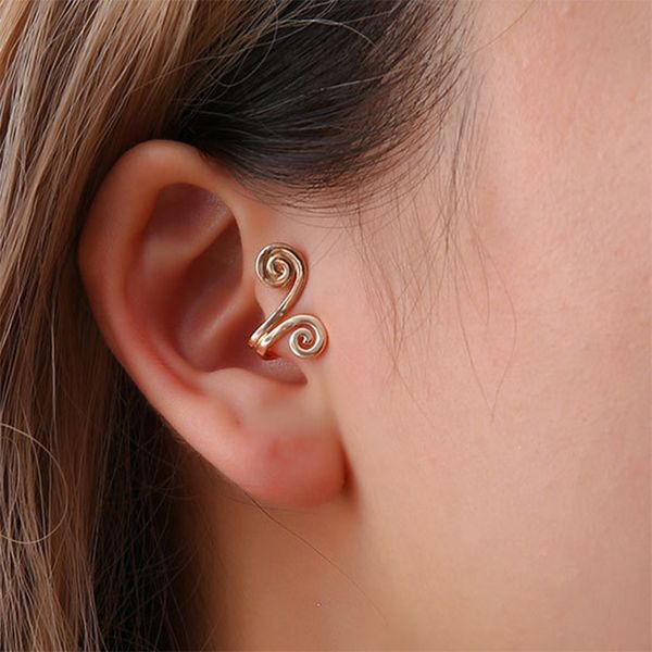 12 piezas Vintage oro plata tótem abierto oreja manguito para mujer filigrana Clip en pendientes sin Piercing cartílago Puck Rock niñas pendientes puños joyería de moda coreana