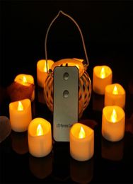 12PCS24PCS Batterij Votieve kaarsen met afstandsbediening Candlestealights Fake Led Light Easter Candle voor feest Y2005318200617