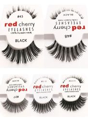 12pcslot 10 styles Red Cherry Faux Cons de cils fausses cils pour les yeux Nouveaux paquets