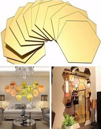 12 pièces ensemble 3D acrylique miroir autocollant décoratif mur Art bricolage décoration miroir Stickers muraux pour chambres d'enfants décor à la maison 7928103