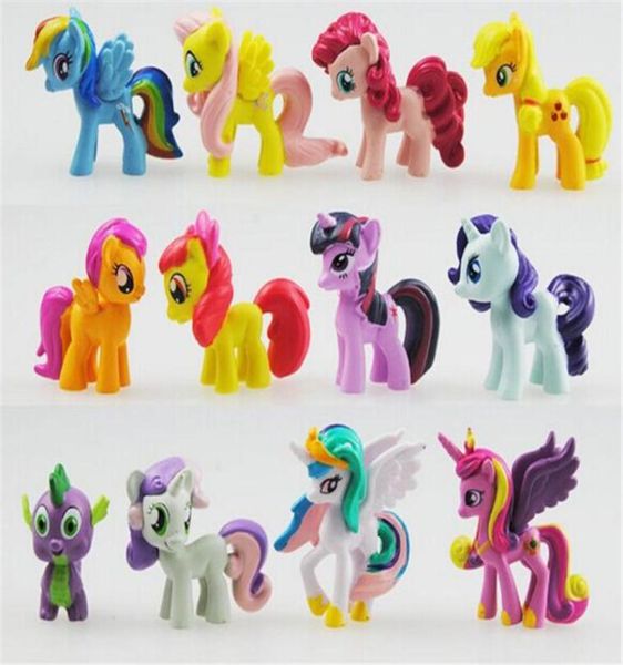 12 piezas set unicornio caballo modelo figuras de acción juguetes tierra para niños juguetes Gifts9137633