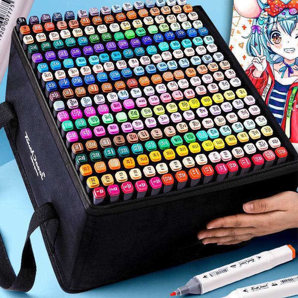 12pcsAquarelle 12-168 Colores Marqueurs Pinceau Stylos Ensemble Peinture Dessin Manga Surligneur école Art fournitures Pour Artiste Coréen Papeterie P230427