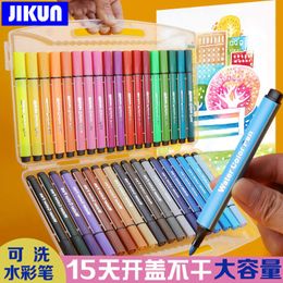 12pcsAquarelle Pinceau s JIKUN 12/18/24/36/48 Marqueur Peinture Aquarelle Stylo Ensemble Lavable Enfants Kawaii Enfants Dessin Matériel Art Fournitures P230427