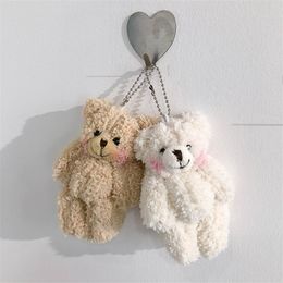 12 stuks / partij Kawaii Kleine Joint Teddy Bears Gevulde pluche met ketting, Holiday Bruiloft Party Boutique Bear Gift Toy