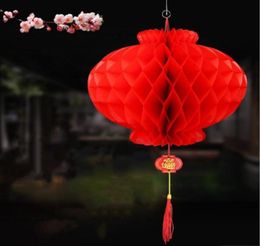 12quot chinois mariage fête de mariage décoration en plastique Paper Lantern anniversaire de Noël Festival de Noël Haning Red Kissing Ball5586213