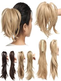 12 Garra de pie de cabello en la cola de caballo de cabello en extensiones de cabello Corbolador de cabello cola flexible para mujeres5918907