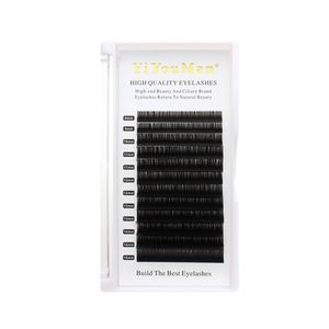 12Rows Extensions de cils C / D Curl 8-15mm Vison noir mat Faux cils Fait à la main Premium Volume individuel Faux cils Outil de maquillage