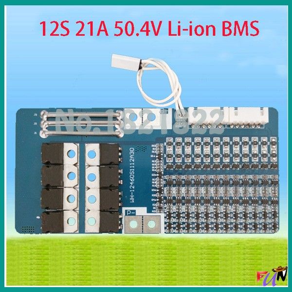 Envío gratuito 12S 21A 50.4V li-ion BMS PCM Placa de protección de batería bms pcm para placa de circuito de paquete de celdas de batería de bicicleta eléctrica