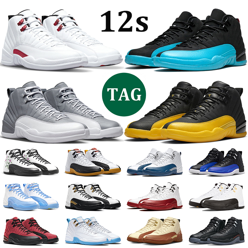 12s Basketball Chaussures 12 Stealth Gamma Blue Reverse Flut Game University Gold The Master University Gold Twist Athletic Sneakers